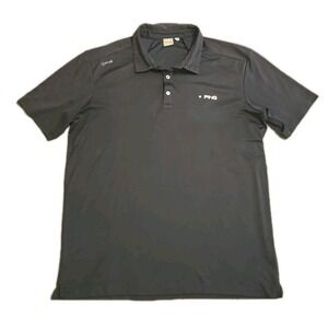 PING Black Short Sleeve Men's Golf Polo Shirt Logo Large L SensorCool Performanc